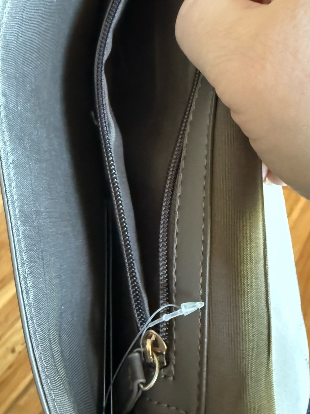 BCBG Paris Studded Gray Envelope Clutch with Magnetic Closure - Picture 4 of 5